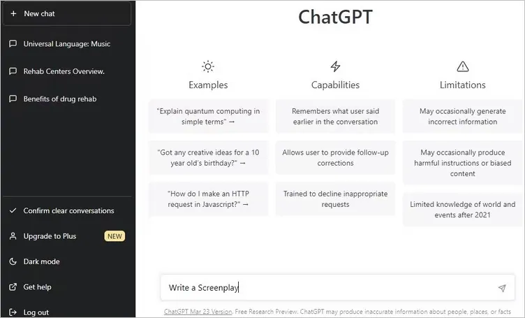 ChatGPT Prompt for Screenplay Writing