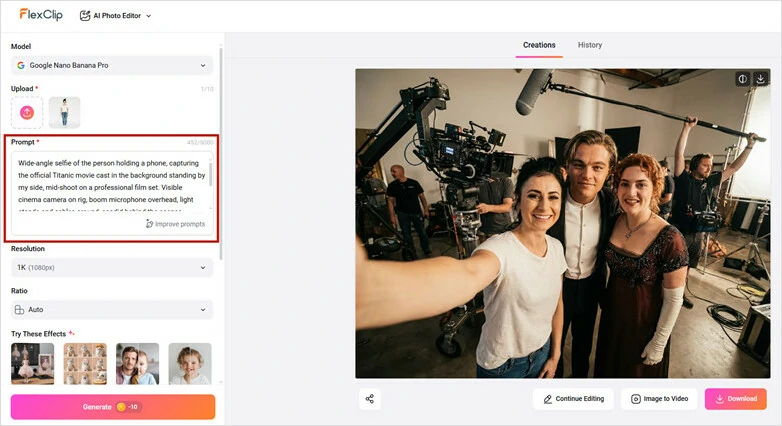 Describe the Hollywood Star You Want to Take a Selfie with Prompt