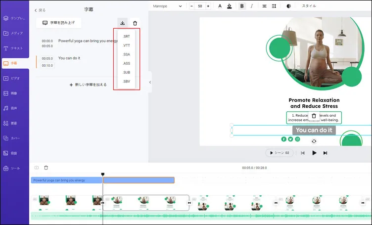 SRTファイルをダウンロードまたは他のファイルをダウンロード