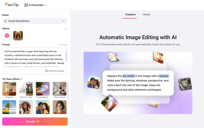 Input Image Generation Prompt and Generate Skeleton Photo
