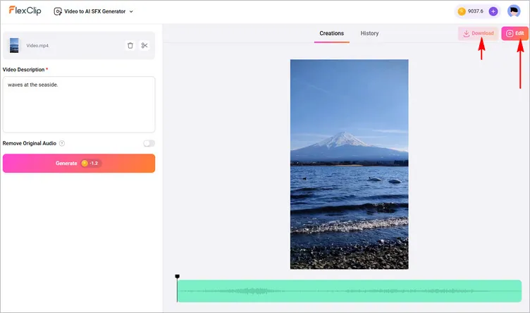 Preview and Download the Video with Sound Effect