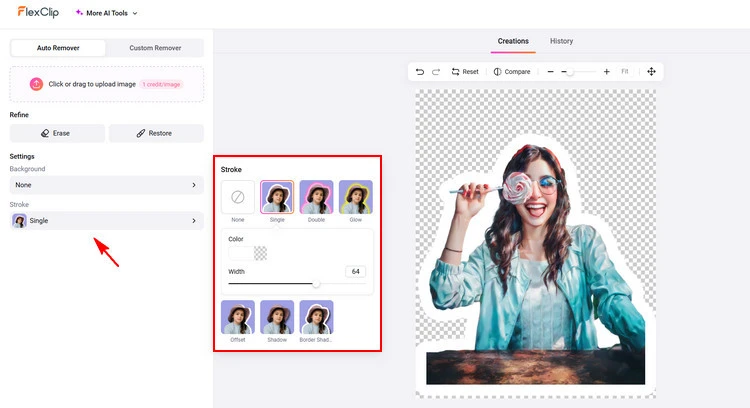 Add Outline to Sticker - FlexClip