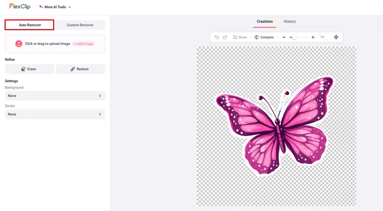 AI Background Remover Page - FlexClip