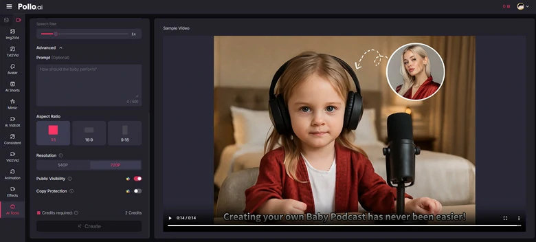 AI Talking Podcast Generator Online - Pollo.ai