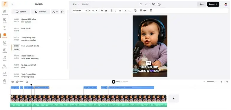 Finetune the AI Talking Baby Podcast Video