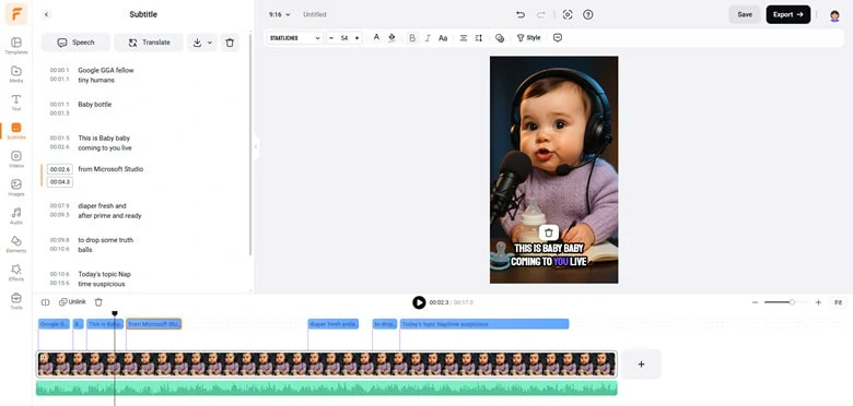 Finetune the AI Talking Baby Podcast Video