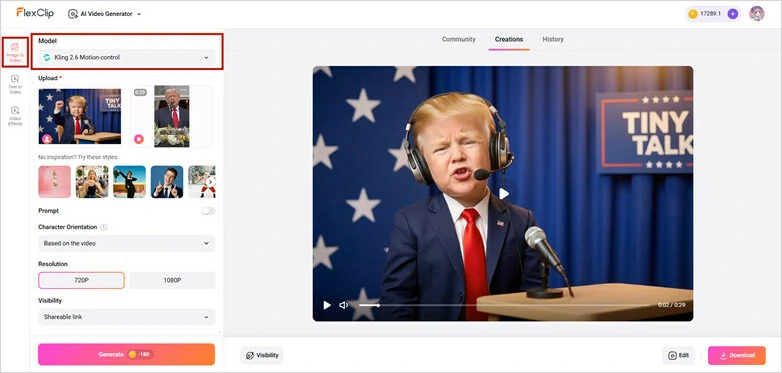 Generate and Download the Cute AI Baby Talking Podcast Video