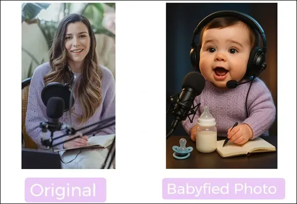 AI Talking Baby Podcast Generation: ChatGPT for Celebrity Baby Photo
