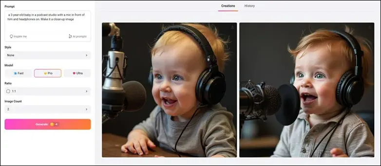 FlexClip to Create AI Podcast Baby Photo