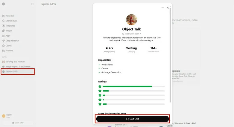 Open FlexClip's Object Talk Feature to Generate All Necessary Prompts