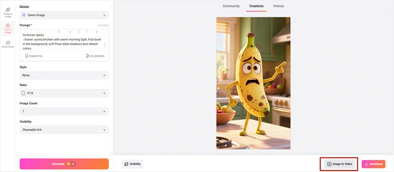 Open FlexClip's Image to Video Generator Page