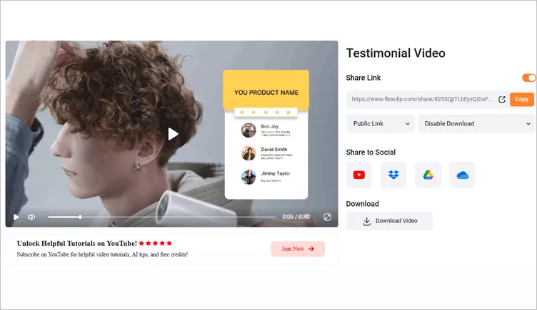 Download and Share Your AI Testimonial Video