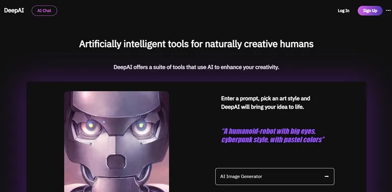 Generador de imágenes a partir de texto con IA - DeepAI