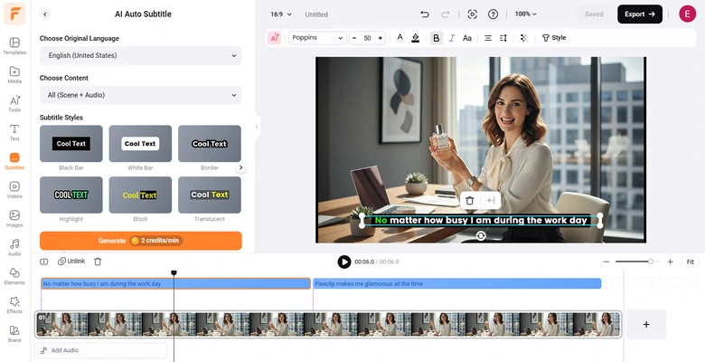Add Auto Caption to Video
