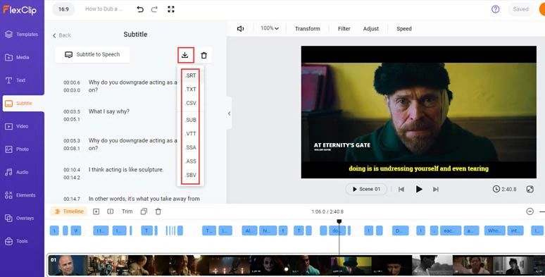 Download original subtitles in SRT format