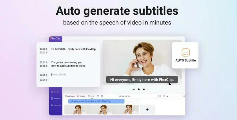 Auto Subtitle Generator of FlexClip