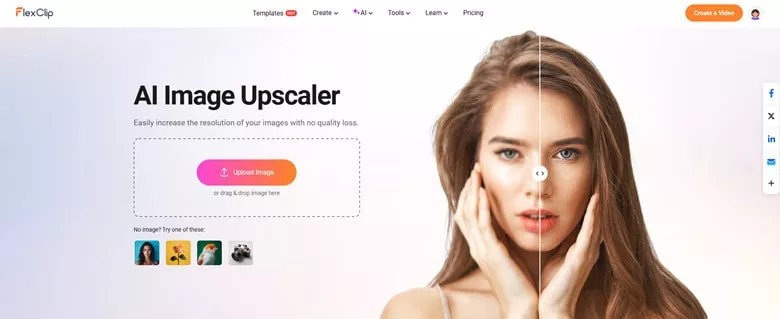 AI Image Upscaler in FlexClip