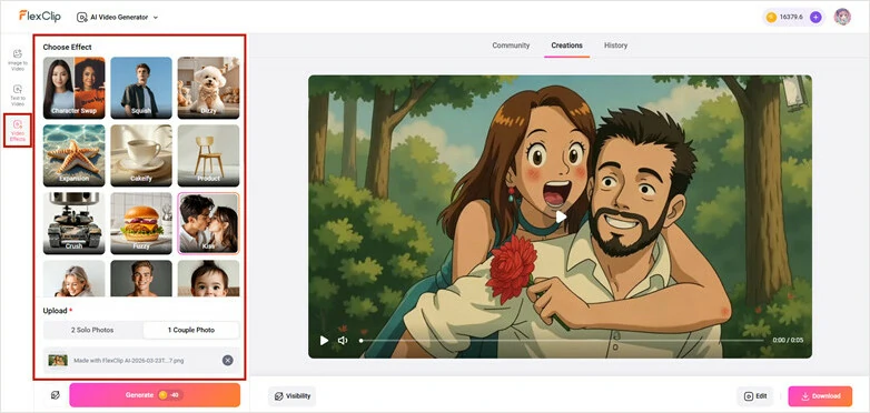 Animate Pictures with FlexClip Video Effects Library