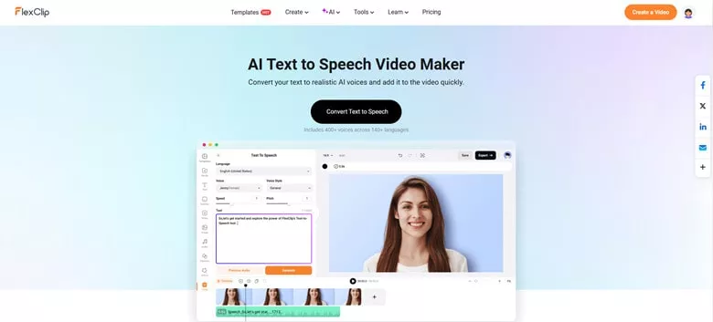 Convert Text to Speech Feature in FlexClip