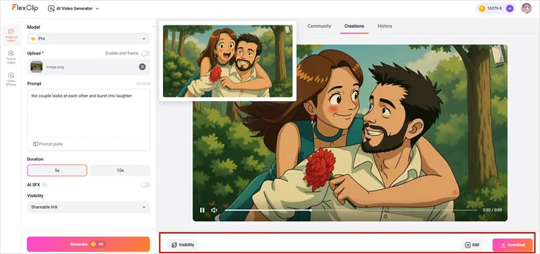 Transform the Image to Video as the Written Prompts