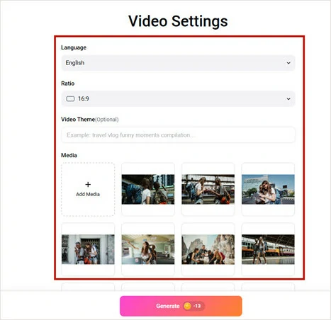 Make Video Settings of the Aut Edit Process