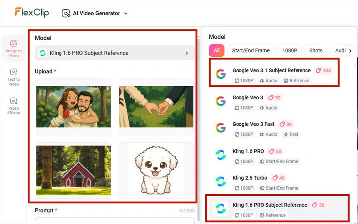 Generate Video from Image with FlexClip's Subject Reference Way