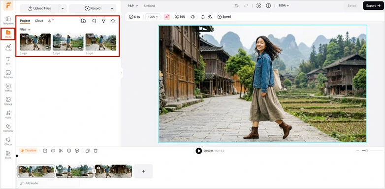 Combine the Walking Clips into a Whole Video Using FlexClip