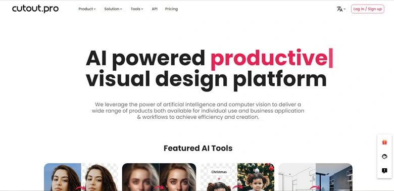 Cutout - AI Image Productive Website