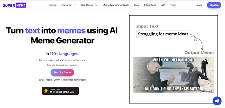 Supermeme. ai - AI Meme Generation Website