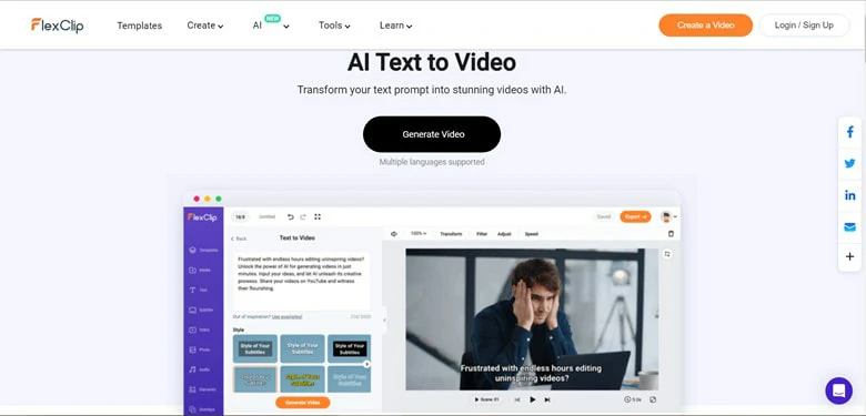 FlexClip - AI Video Creation Website