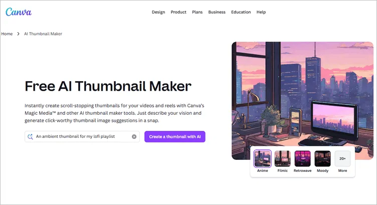 AI YouTube Thumbnail Maker - Canva