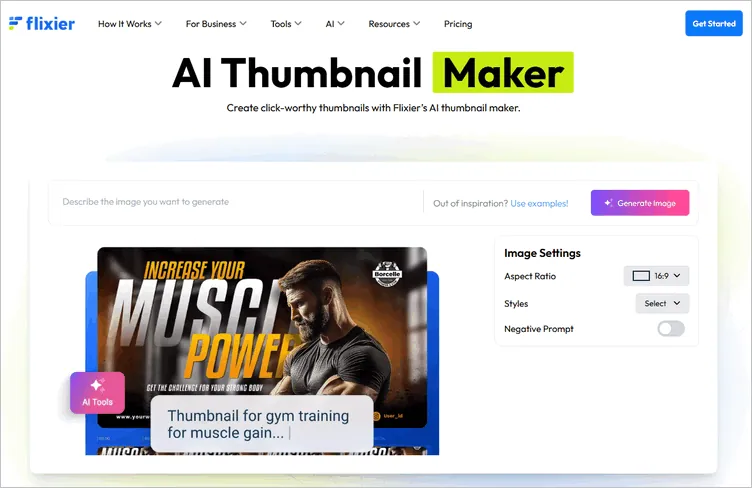 AI YouTube Thumbnail Maker - Flixier