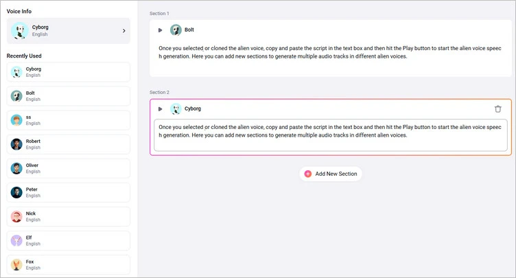 Convert Text to Speech in Alien Voice