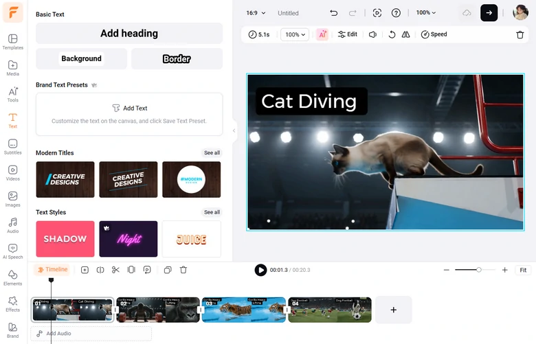 Edit Cat Diving Clips