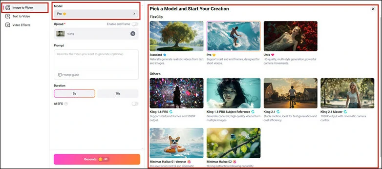 Animate Old Photos with Text Prompt in FlexClip