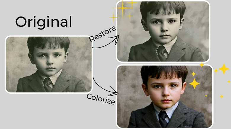 使用 FlexClip 的 AI 工具修復老照片