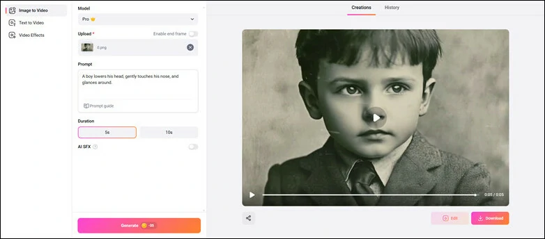 Start the Photo Animation Process in FlexClip