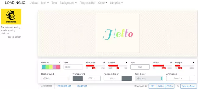 lOADING.IO animated text generator 