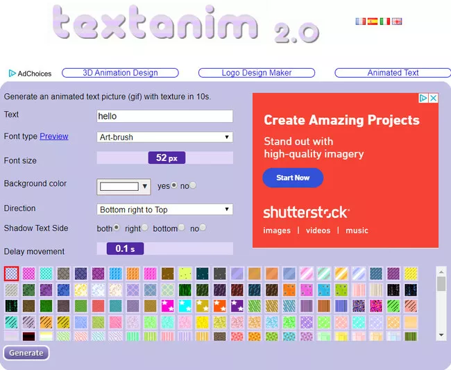 TEXTANIM animated text generator  