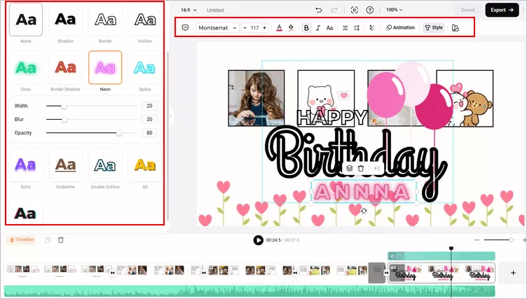 Make Text Animation Online - Customize Text