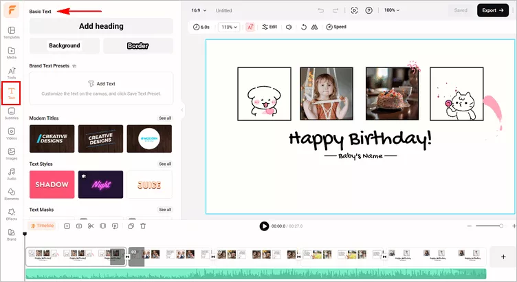Make Text Animation Online - Basic Text 