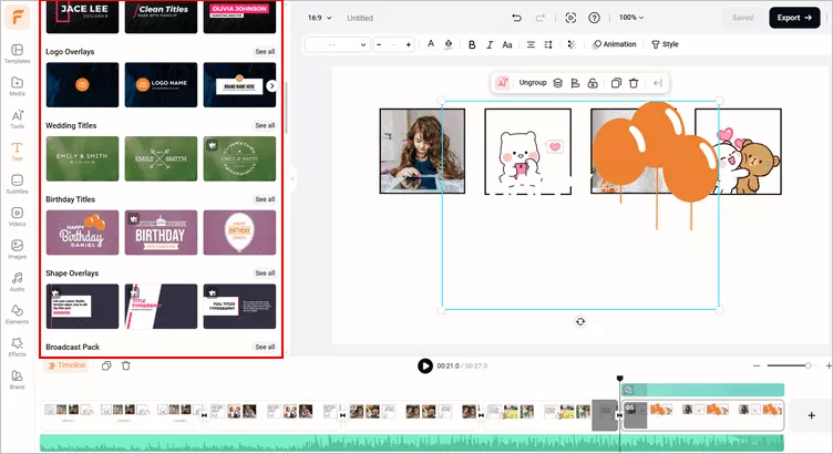 Make Text Animation Online - Pre-made Text Animation