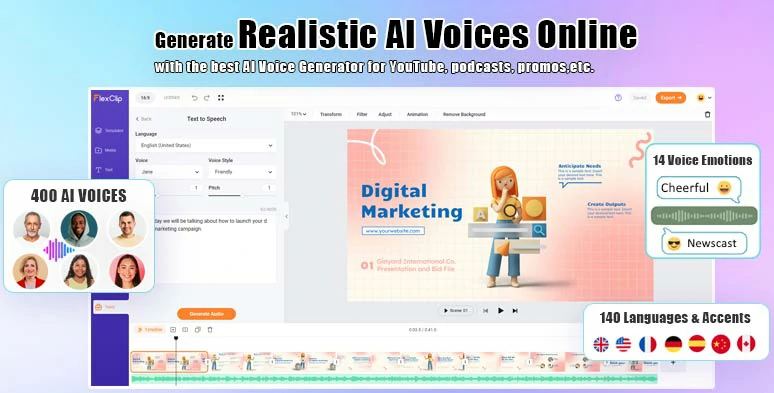 Effortlessly convert text to realistic AI voices for your animated characters in animated videos