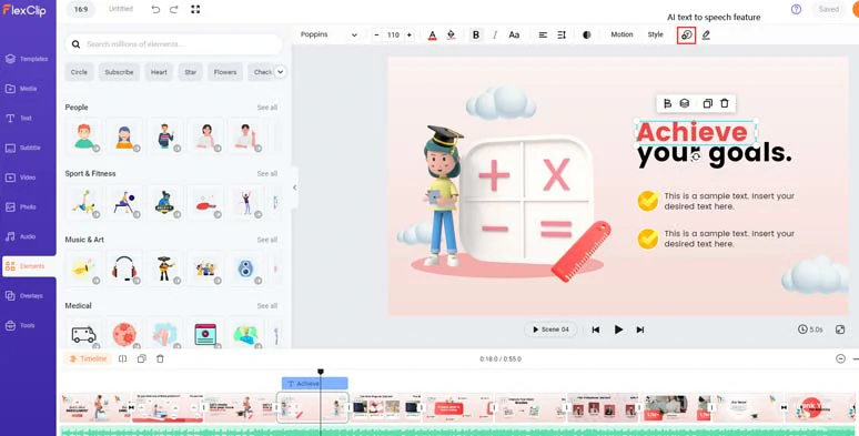 Create animated videos by FlexClip animated video maker online