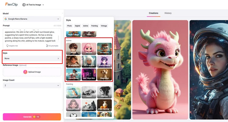 Choose Anime Style - FlexClip