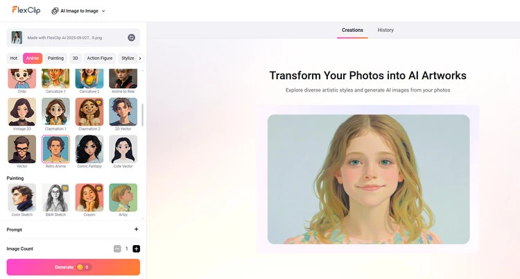 Choose Anime Style - FlexClip
