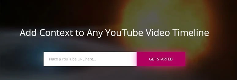Paste the URL of a YouTube video to Timelinely