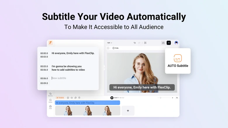 Auto generate subtitles to your app explainer video in one click