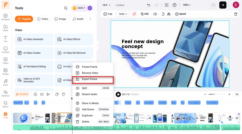 Export an hd video frame for the video thumbnail. 