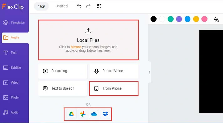 Upload your app’s video assets to FlexClip